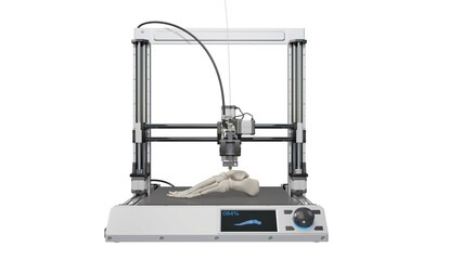 Highly detailed human foot replica created using 3D printing technology. Isolated on a transparent background. 3D illustration.