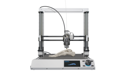 Highly detailed human foot replica created using 3D printing technology. Isolated on a transparent background. 3D illustration.
