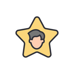 Famous man colored icons, minimalist vector illustration ,simple transparent graphic element .Isolated on white background