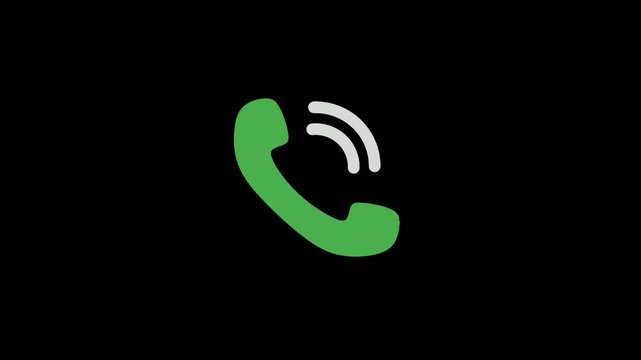 animated illustration of phone call on black screen. incoming call animation