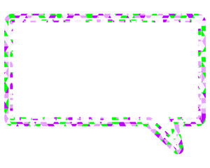 ステンドグラス風吹き出し　三角形模様　四角形
