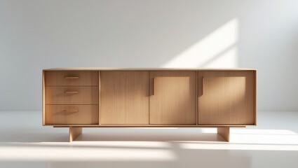 wooden console displayed with background, viewed from the front
