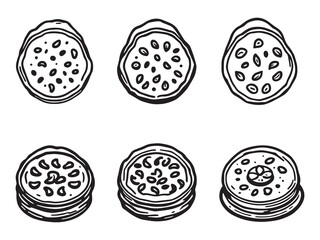 Delicious Blini Pancakes in Simple Line Art Design 