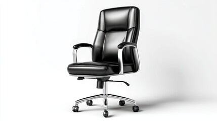 Fototapeta premium a modern office chair on a white isolated background, ergonomic and stylish design