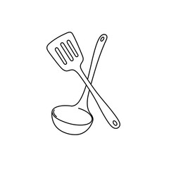 kitchen utensils on white background