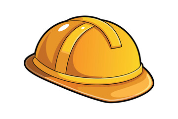 Fototapeta premium Construction hard hat, helmet with a bright yellow color for worker protection, safety gear for workers on Transparent Background for Labor Day or Labour Day awareness