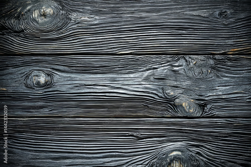 Poster a seamless background with an aged wood texture and a black background is complemented by a dark woo