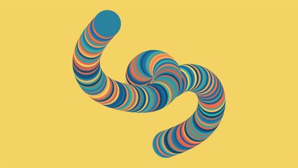 Obraz premium colorful wave blending with yellow background