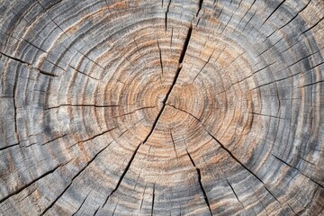 Close-up view of a weathered tree trunk cross-section.