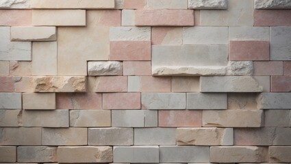 Obraz premium Textured marble brickblock wall close-up for modern design backdrop