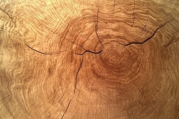 Close-up view of a tree trunk cross-section displaying wood grain and rings.