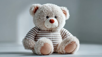 Obraz premium a soft and plush teddy bear on a white isolated background, cute and comforting design