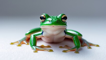 Obraz premium Little tree-frog against a background - close-up shot