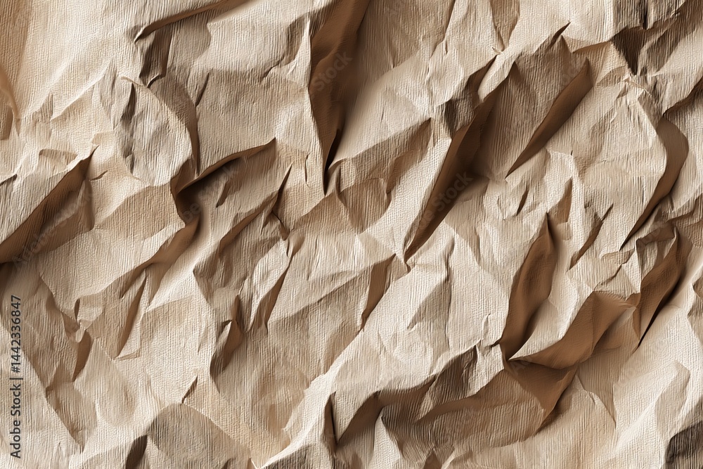Aufkleber brown paper that has been crumpled and has a textured appearance can serve as a background with an o