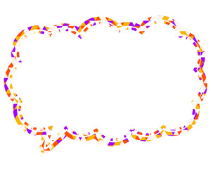 ステンドグラス風吹き出し　三角形模様　細長い雲形