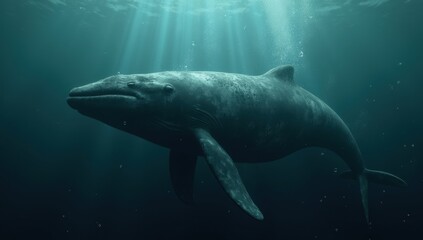 Fototapeta premium Marine Pollution Threatening a Humpback Whale