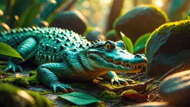 A small species of crocodile, the Irian crocodile is native to an island.