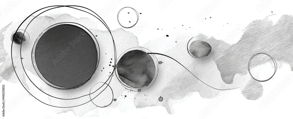 Aufkleber this design combines a white abstract background with white circle rings and an old geometric patter