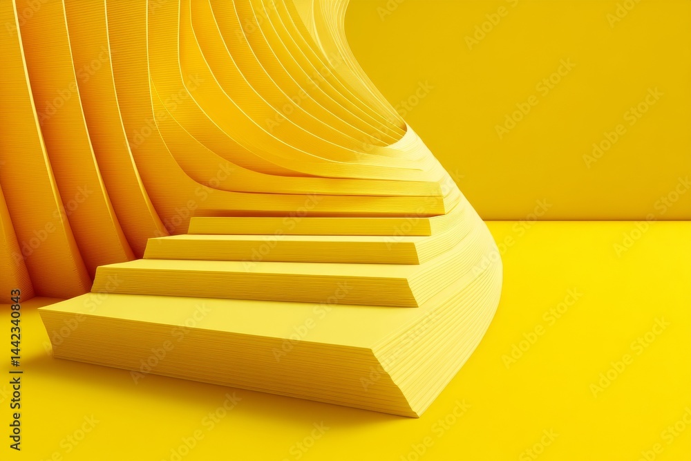 Poster an empty yellow background serves as the setting for a studio spotlight shining down on a blank ceme