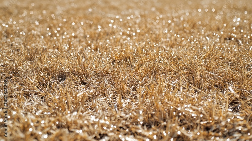 Poster golden grass illuminated by sunlight creating a bokeh effect