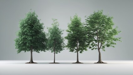 Obraz premium Isolated trees displayed against a white background