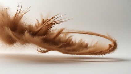 Fototapeta premium Fine Sand Twirling in a Circle, Isolated on White Background