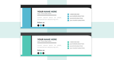 Obraz premium Modern and minimalist email signature ,email footer template,corporate email signature template design or business email signature with an author photo place modern and minimal layout.
