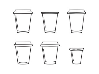 disposable cup line art vector illustration minimal design 