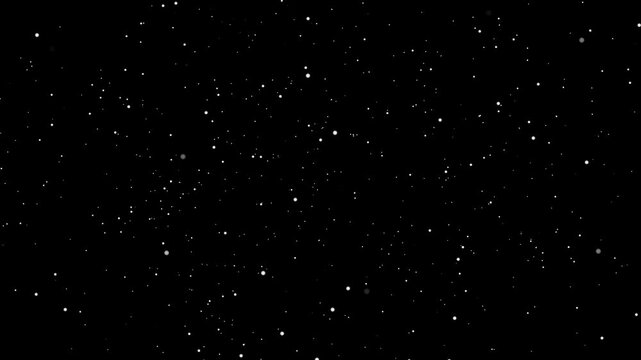 Flight through moving stars animation Isolated on Black Background