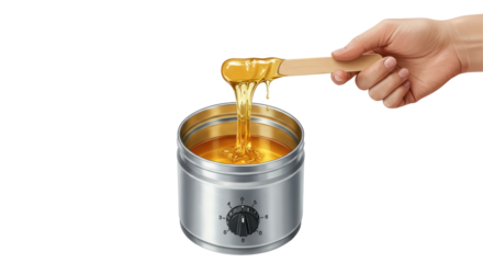 Isolated Wax Heater Pot with Applicator Stick
