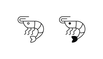 Shrimp icon design with white background stock illustration