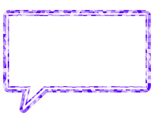 ステンドグラス風吹き出し　三角形模様　丸みのある雲形