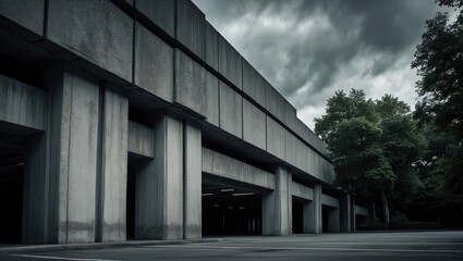 Fototapeta premium Intricate features from a brutalist building