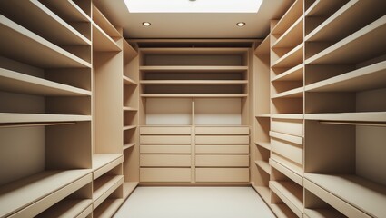 Fototapeta premium Large Wardrobe with Integrated Shelving Units