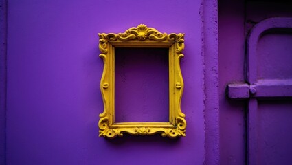 Door with yellow frame or peephole