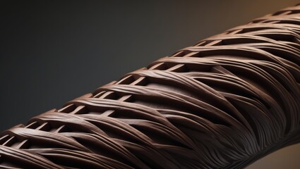 Carving with a deep dark hue and curved design