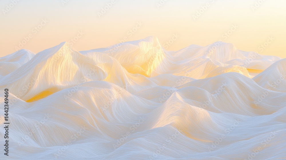 Poster a digital rendering of a serene landscape with a soft, ethereal glow.