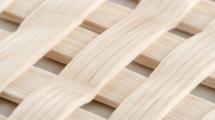 A close-up image of a woven bamboo mat.