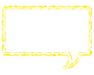 ステンドグラス風吹き出し　三角形模様　四角形