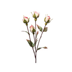 Fototapeta premium Artificial Rose Bud Spray - Elegant Pink and White Faux Roses for Home Decor