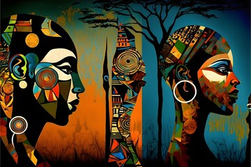 Abstract human oil paintings for wall decor modern art women modern art gallery colorful design art Photo