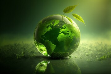 Earth Day Environment Day Nature Green Glossy background Images tree and water Photo