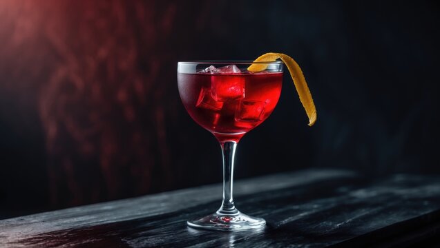 Heritage cocktail made with gin, campari, red vermouth, and soda water. Classic recipe.