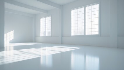 Fototapeta premium Light-filled room with a window on the wall