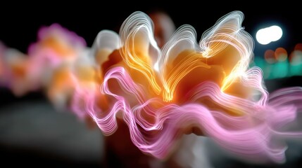 Obraz premium Abstract colorful light trails and streaks creating a vibrant dynamic display at night