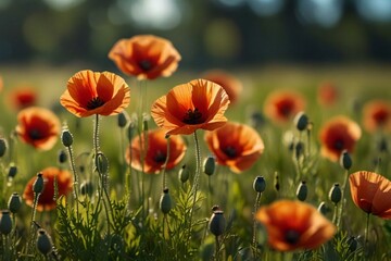 Obraz premium field of red poppies