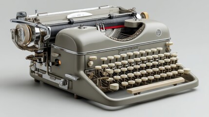 Fototapeta premium a vintage typewriter on a white isolated background, classic and artistic design