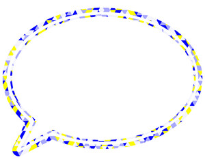 ステンドグラス風吹き出し　三角形模様　丸形