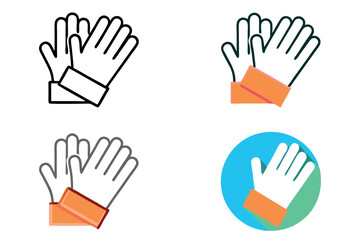 Obraz premium gloves and hand protection icons, perfect for healthcare, safety, and manual labor themes, featuring gloves with varied designs and colors labour day or labor day line art icon set