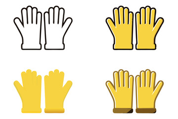 Obraz premium work gloves, safety gloves, and protective gear icons in various colors, ideal for representing industry, labor, and occupational safety labour day or labor day line art icon set